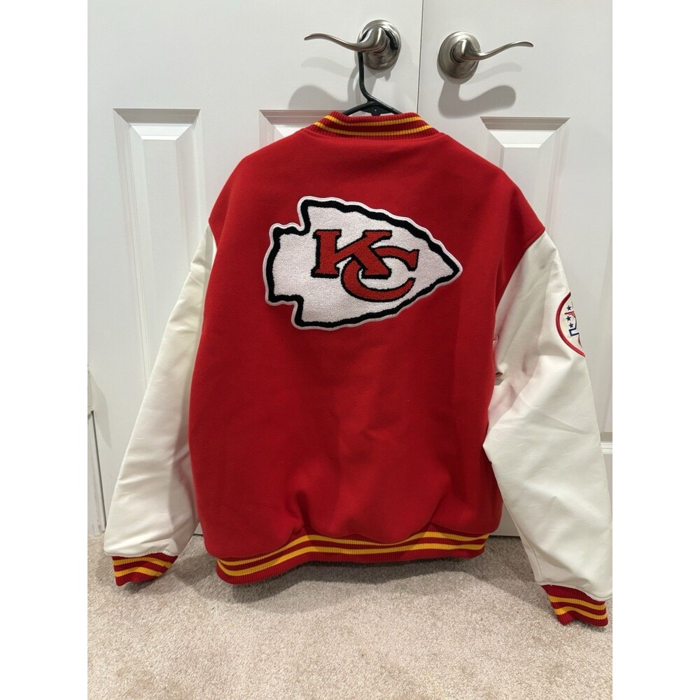 NFL Jacket Kansas City Chiefs Vintage Style 2XL NWOT Red Button Up Football Logo - Picture 2 of 7